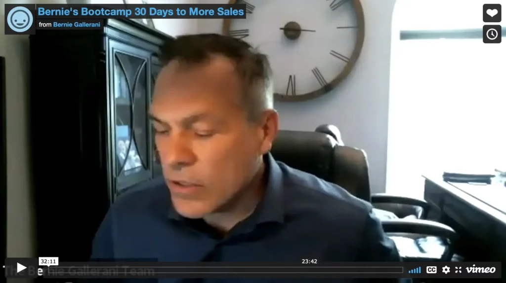 Bernie's Bootcamp 30 Days to More Sales